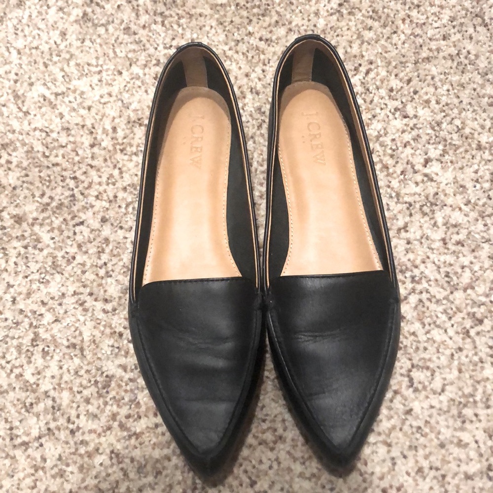 Jcrew pointed toe leather flats